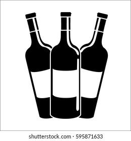 bottles of wine icon stock