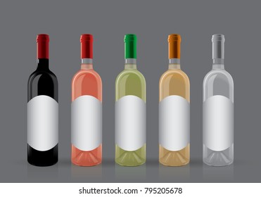 bottles of wine on a dark background