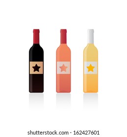 Bottles of wine  with a star