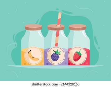 bottles of yogurt drinks bottles