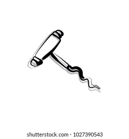 Bottle-screw sketch. Vector.