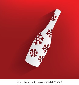 Bottle,Xmas Design,Happy New Year,Clean vector
