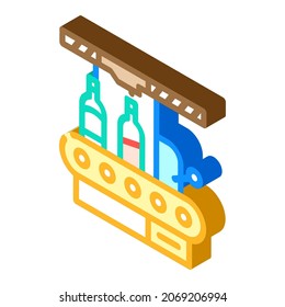 bottling factory conveyor isometric icon vector. bottling factory conveyor sign. isolated symbol illustration