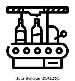 bottling factory conveyor line icon vector. bottling factory conveyor sign. isolated contour symbol black illustration