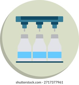 Icono de estilo de círculo plano de embotellado