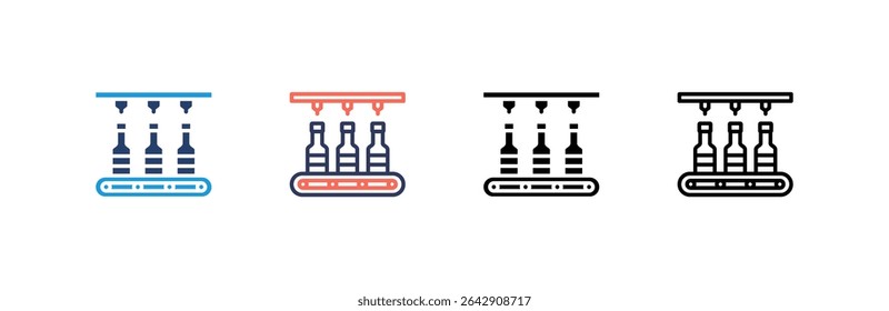Bottling Icon set multiple style collection