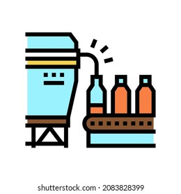 bottling maple syrup conveyor color icon vector. bottling maple syrup conveyor sign. isolated symbol illustration