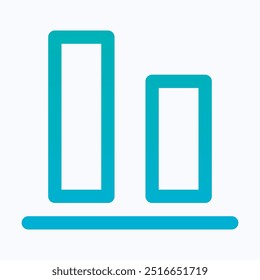 Bottom Align Tool Icon, Alignment, Isolated Lineal Gradient Icon.