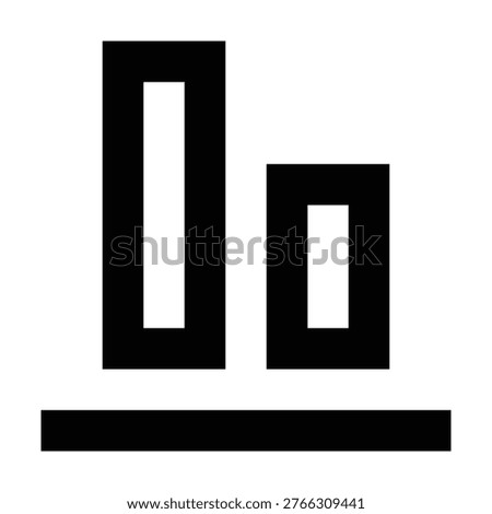 Bottom alignment icon for page layout and object formatting. Perfect for UI design, editing software, publishing tools, dashboards, and web or mobile apps.