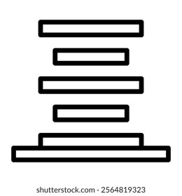 Bottom Alignment Vector Line Icon Design