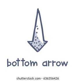 bottom arrow doodle icon