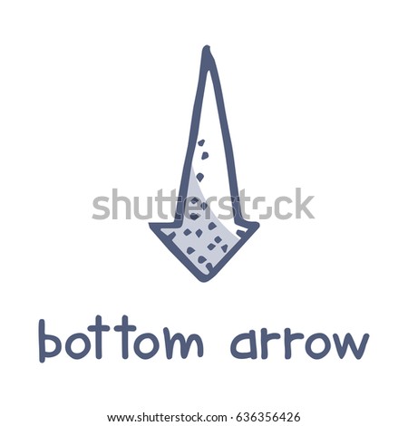 bottom arrow doodle icon