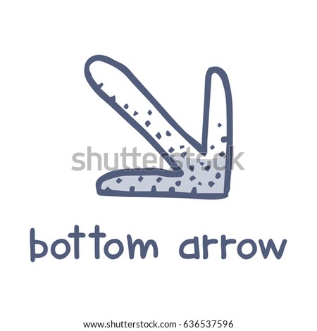 bottom arrow doodle icon