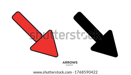 Bottom arrow vector illustration lineal color and filled design
