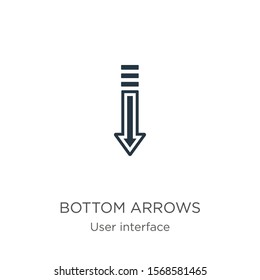 Bottom arrows icon vector. Trendy flat bottom arrows icon from user interface collection isolated on white background. Vector illustration can be used for web and mobile graphic design, logo, eps10
