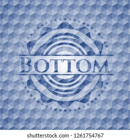 Bottom blue emblem with geometric pattern.