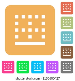 Bottom border flat icons on rounded square vivid color backgrounds.