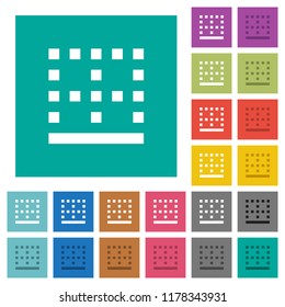 Bottom border multi colored flat icons on plain square backgrounds. Included white and darker icon variations for hover or active effects.