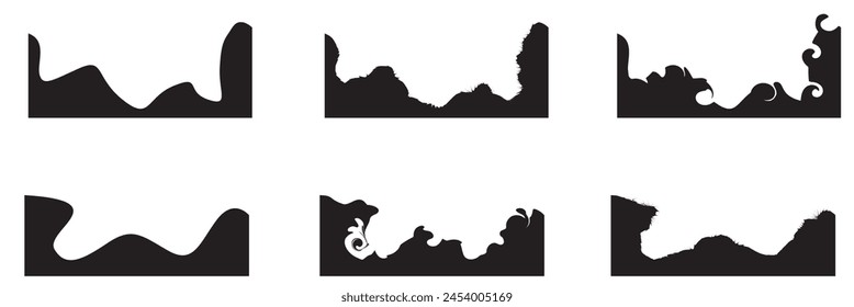 Bottom border shape and separator for website design. Isolated vector template for website, app, poster, banner.. isolated on white background. EPS 10