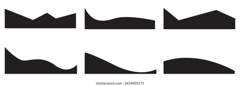 Bottom border shape and separator for website design. Isolated vector template for website, app, poster, banner.. isolated on white background. EPS 10