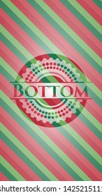 Bottom christmas colors emblem. Vector Illustration. Detailed.