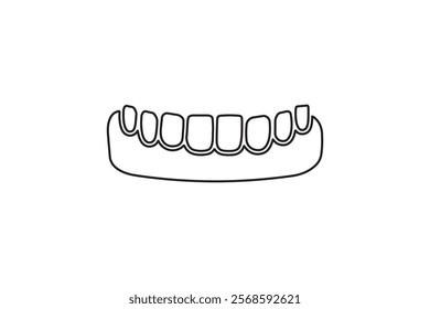 bottom denture icon outline style.