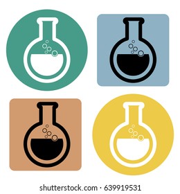 Bottom flask for lab science icon. Vector illustration.
