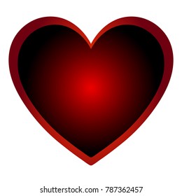 Bottom Gradient Big Red Heart Round Valentine's day Vector