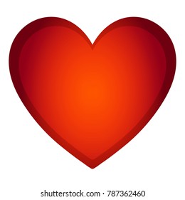 Bottom Gradient Big Red Heart Round Valentine's day Vector