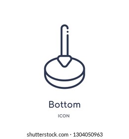 bottom icon from user interface outline collection. Thin line bottom icon isolated on white background.