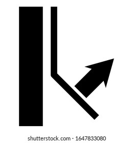 Bottom layer remains on wall Designation on wallpaper symbol icon black color vector illustration flat style image