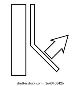 La capa inferior permanece en la pared Designación en el símbolo de papel tapiz símbolo contorno color negro ilustración vectorial imagen de estilo plano