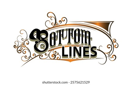 BOTTOM LINES lettering custom style design