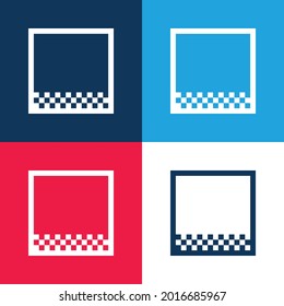 Bottom Margin blue and red four color minimal icon set