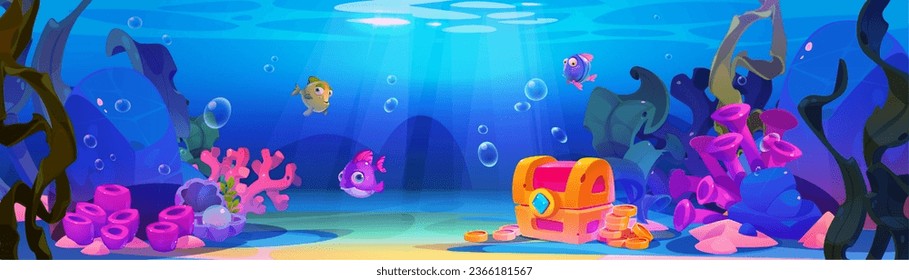 Bottom ocean underwater world