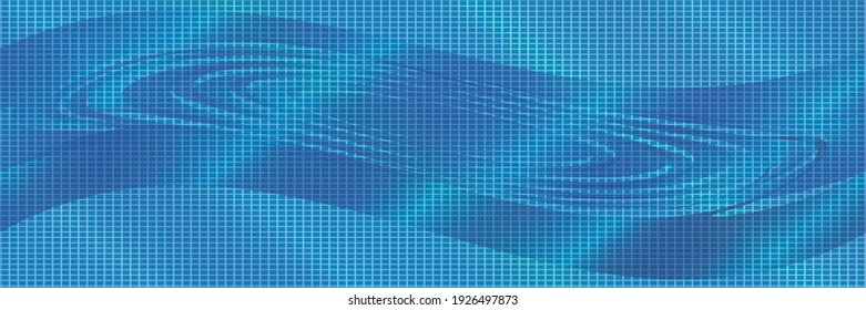 The bottom of the pool. Abstract background. Horizontal banner. Vector illustration