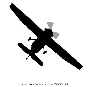 Bottom profile silhouette of X328 Atlas Angel Turbine skydiving equipped aircraft 