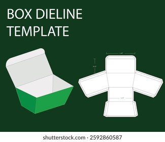 Bottom small Box 3x5x6 inch dieline template. Design Editable Vectoe File