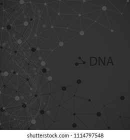 Bottom structure. Molecular and genetic mesh. Medicine and science. Vector graphics