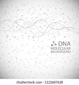 Bottom structure. Molecular and genetic mesh. Medicine and science. Vector graphics