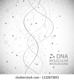 Bottom structure. Molecular and genetic mesh. Medicine and science. Vector graphics