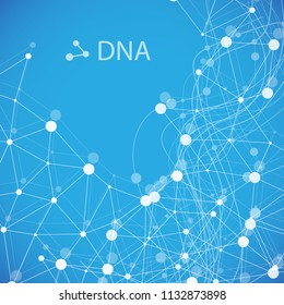 Bottom structure. Molecular and genetic mesh. Medicine and science. Vector graphics