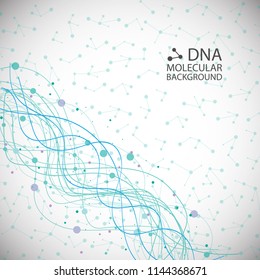 Bottom structure. Molecular and genetic mesh. Medicine and science. Vector graphics