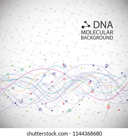 Bottom structure. Molecular and genetic mesh. Medicine and science. Vector graphics