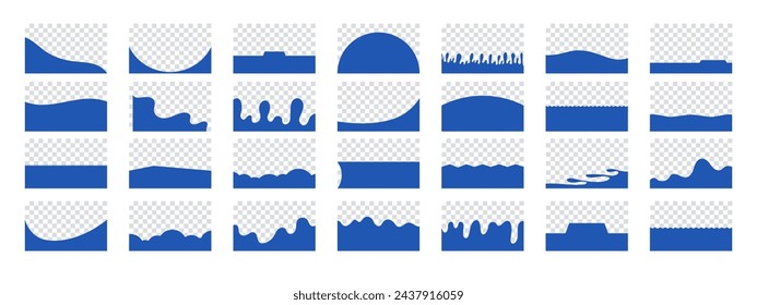 Bottom template dividers set for website design. Isolated vector template for website, app, poster, banner.