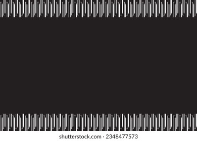 Bottom and top of stripe pattern vector. Design border lines white on black background. Design print for illustration, textile, texture, wallpaper, background. Set 5