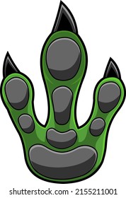 Bottom Tyrannosaurus Rex Dinosaur Paw With Claws Print Logo Design. Vector Hand Drawn Illustration Isolated On White Background