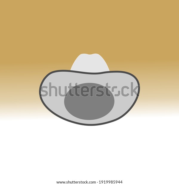 カウボーイハットの簡単な平らなベクターイラストの下面図 のベクター画像素材 ロイヤリティフリー