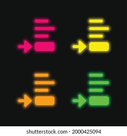 Bottom View four color glowing neon vector icon