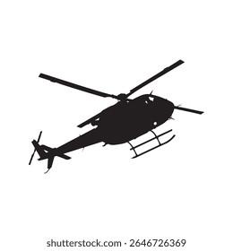 Bottom view helicopter silhouette isolated on white background. Helicopter icon vector illustration design.
